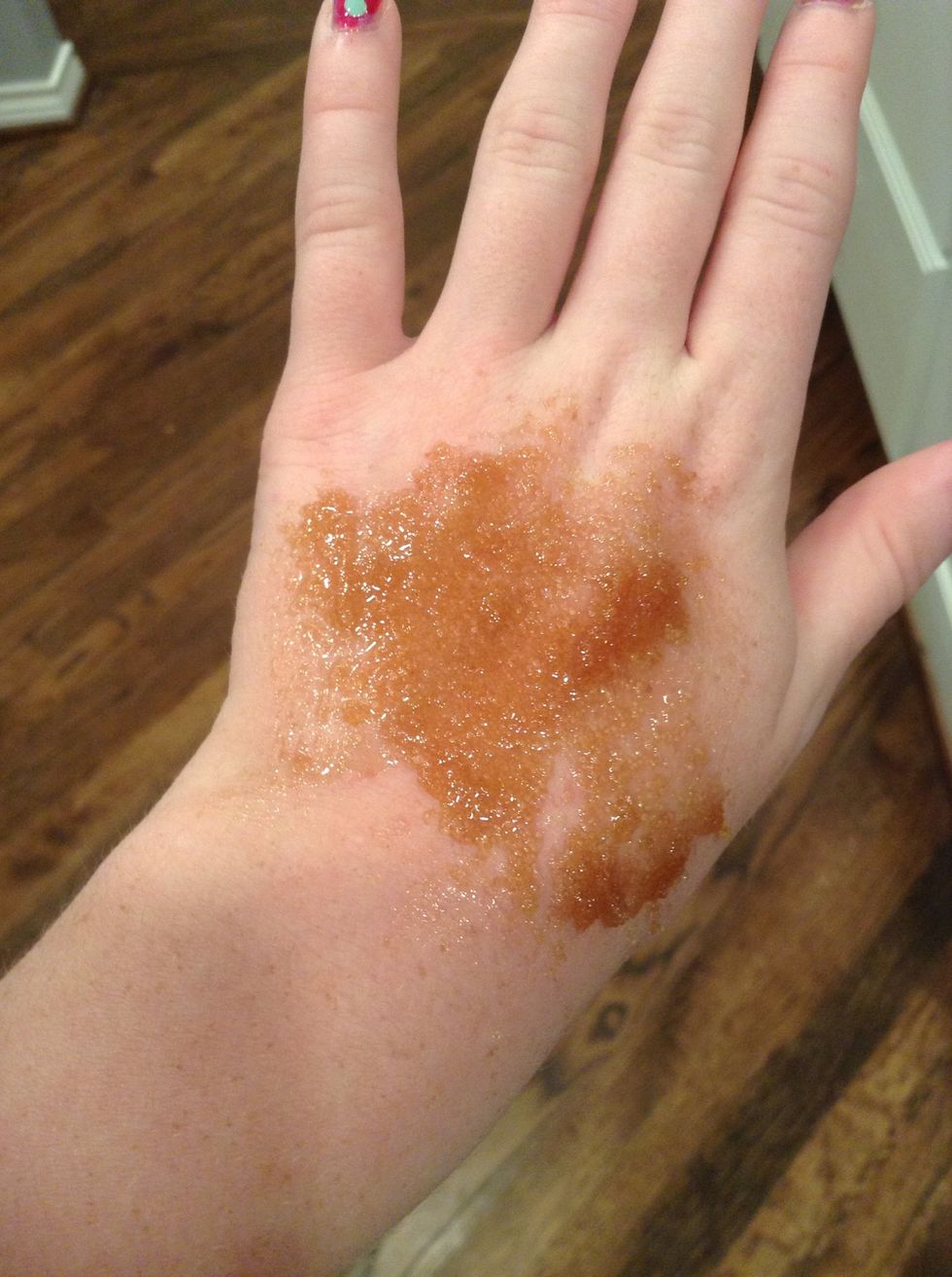 Put a light layer on the place you want soft skin and leave it on there for 15 minutes.