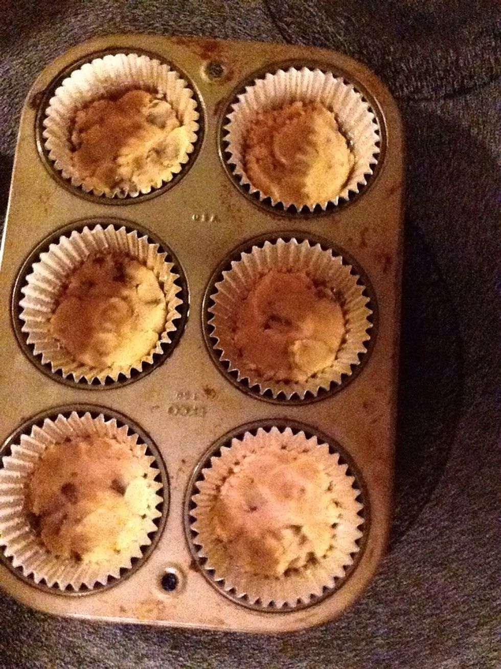 Put a little bit of dough in the bottom of the cupcake tin