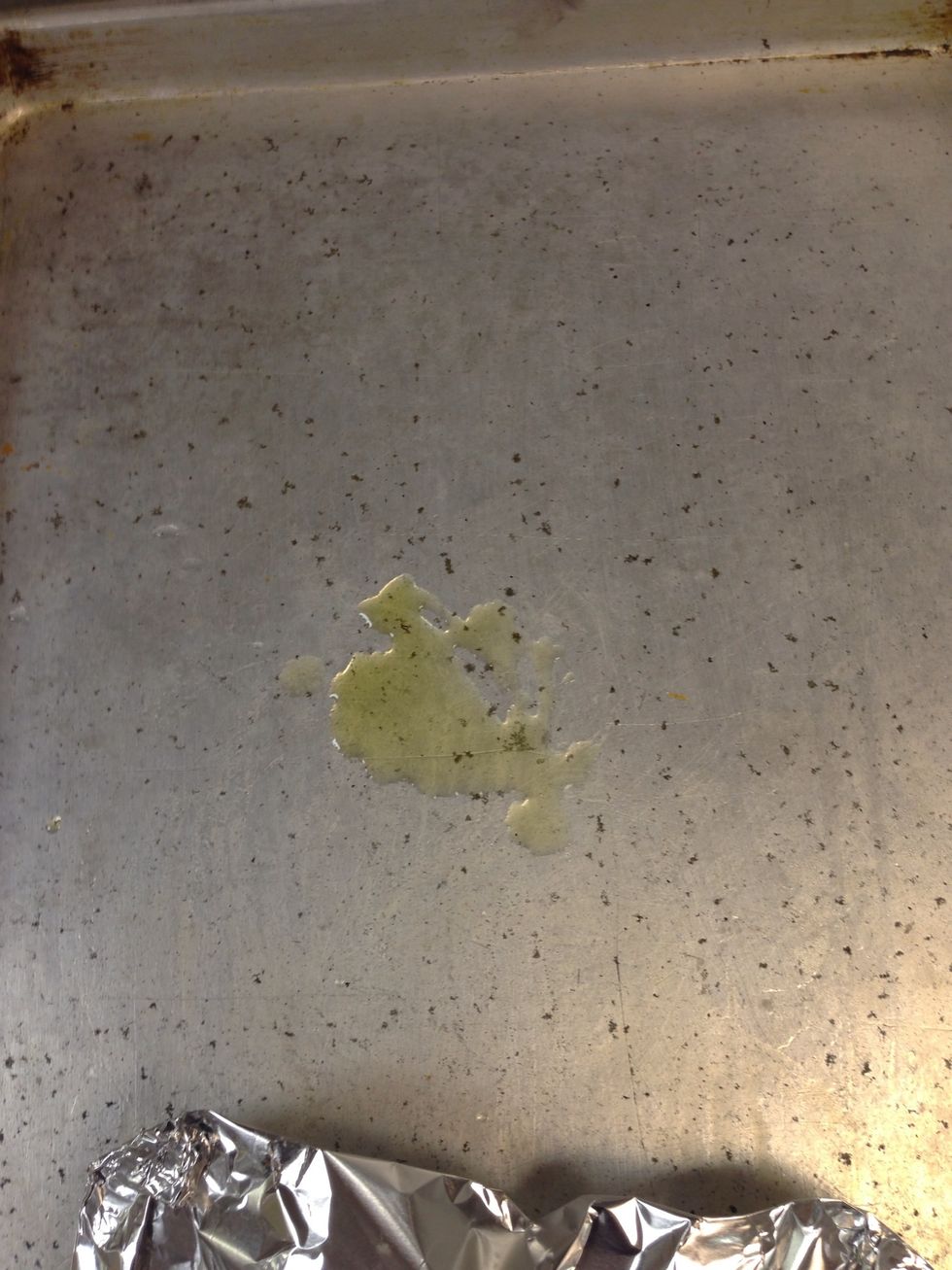 Put a little bit of olive oil in the baking sheet