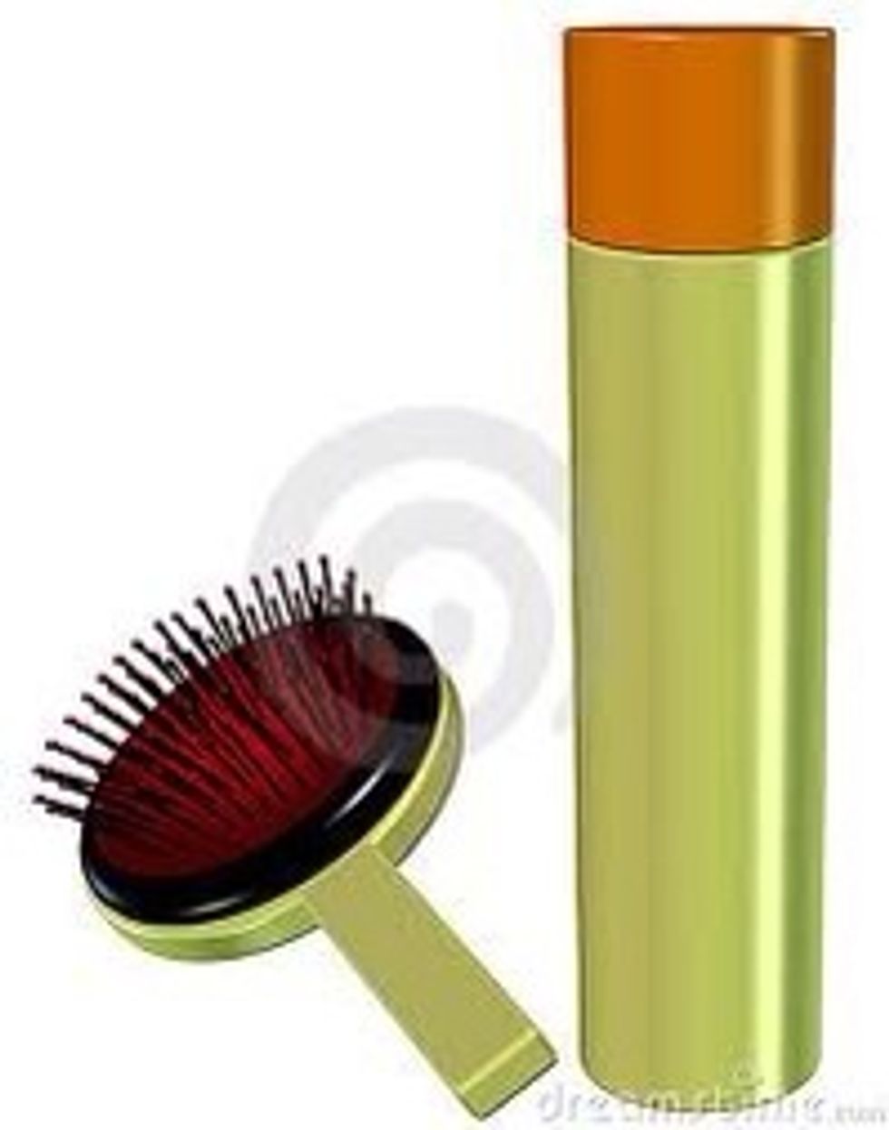 Put a little hair spray on the end of your hair brush to keep ur hair settled