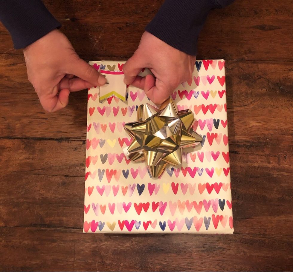 Put a name card on the present indicating who it is to and from.