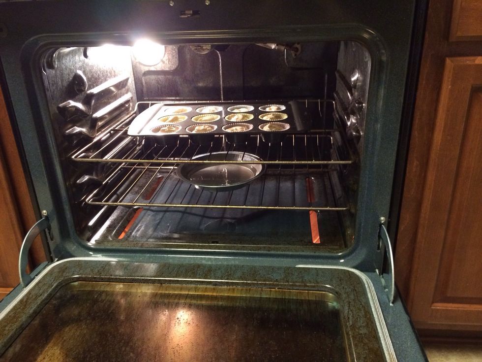Put a pan of water in the oven and bake for 25 minutes