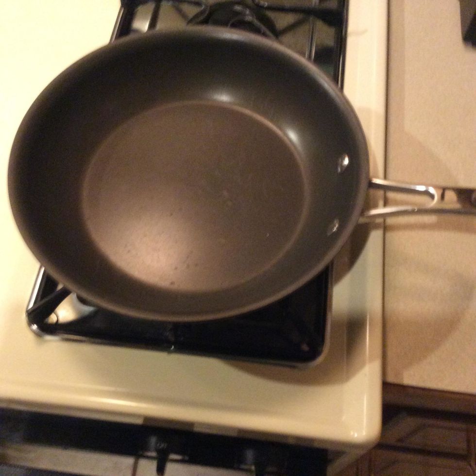 Put a pan on the stove