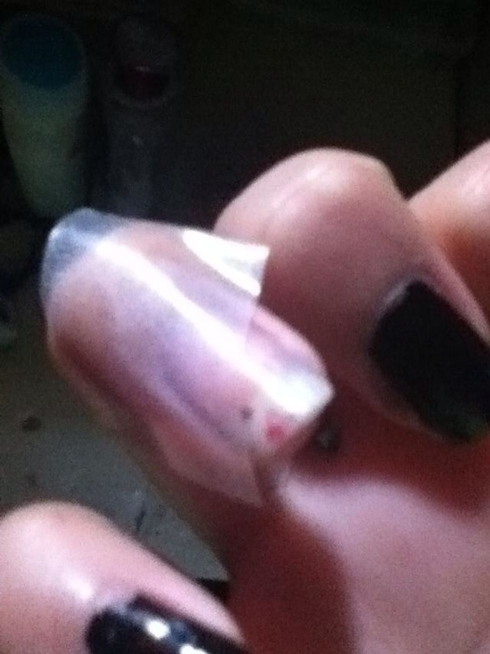 Put A Piece Of Tape On HALF Your Nail.