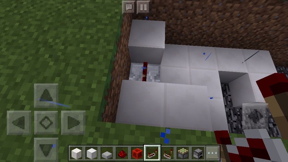 Put a redstone repeater in this way. (I will include a photo of the whole thing so you can see where exactly later)