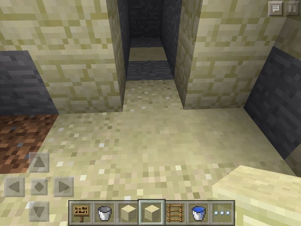 Put a sandstone block where the hole was