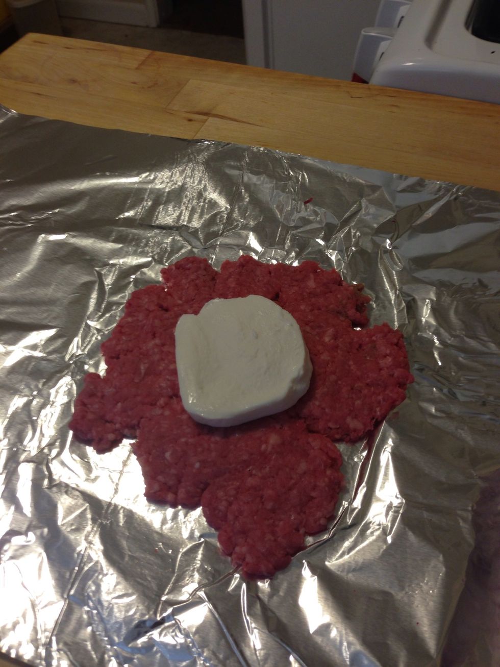 Put a slice of fresh mozzarella in the center.