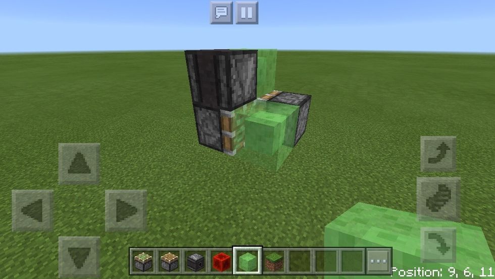 Put a slime block on the side of the piston and place a sticky piston facing that then place an observer block facing the sticky piston.