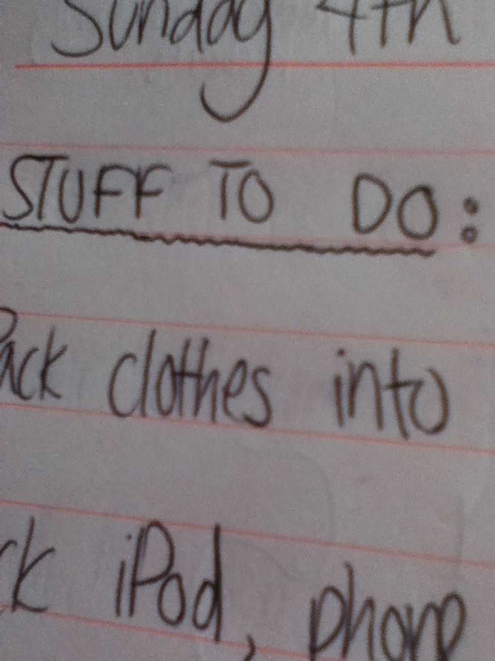 Put a subheading saying 'stuff to do' and write a list