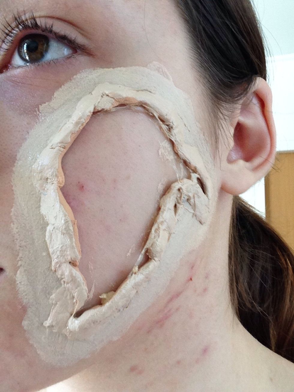 Put a thick layer of foundation around the skin plastic