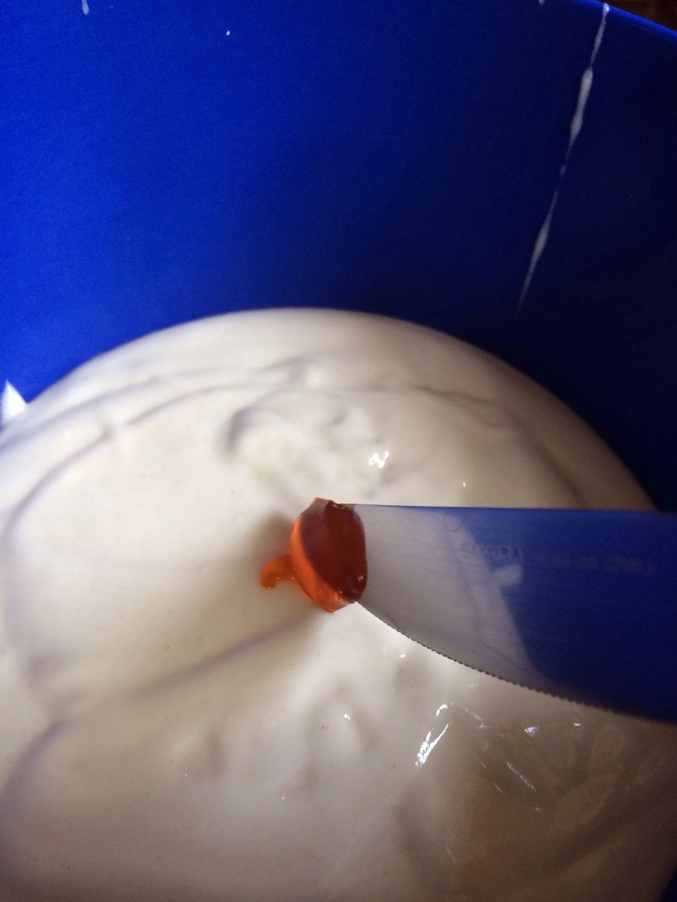 Put a tiny bit of food coloring or gel into the batter.