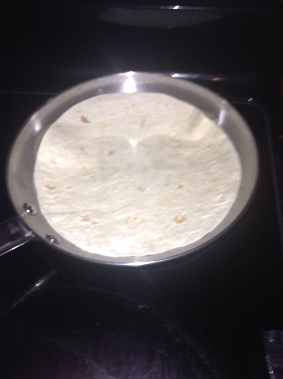 Put a tortilla on there and let it warm up and he crunchy!