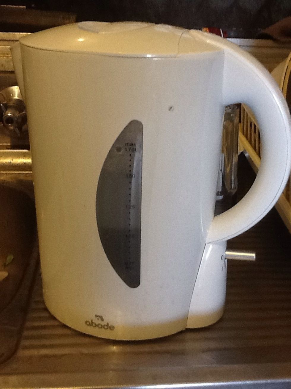 Put about 250-500ml into the kettle and allow it to boil....