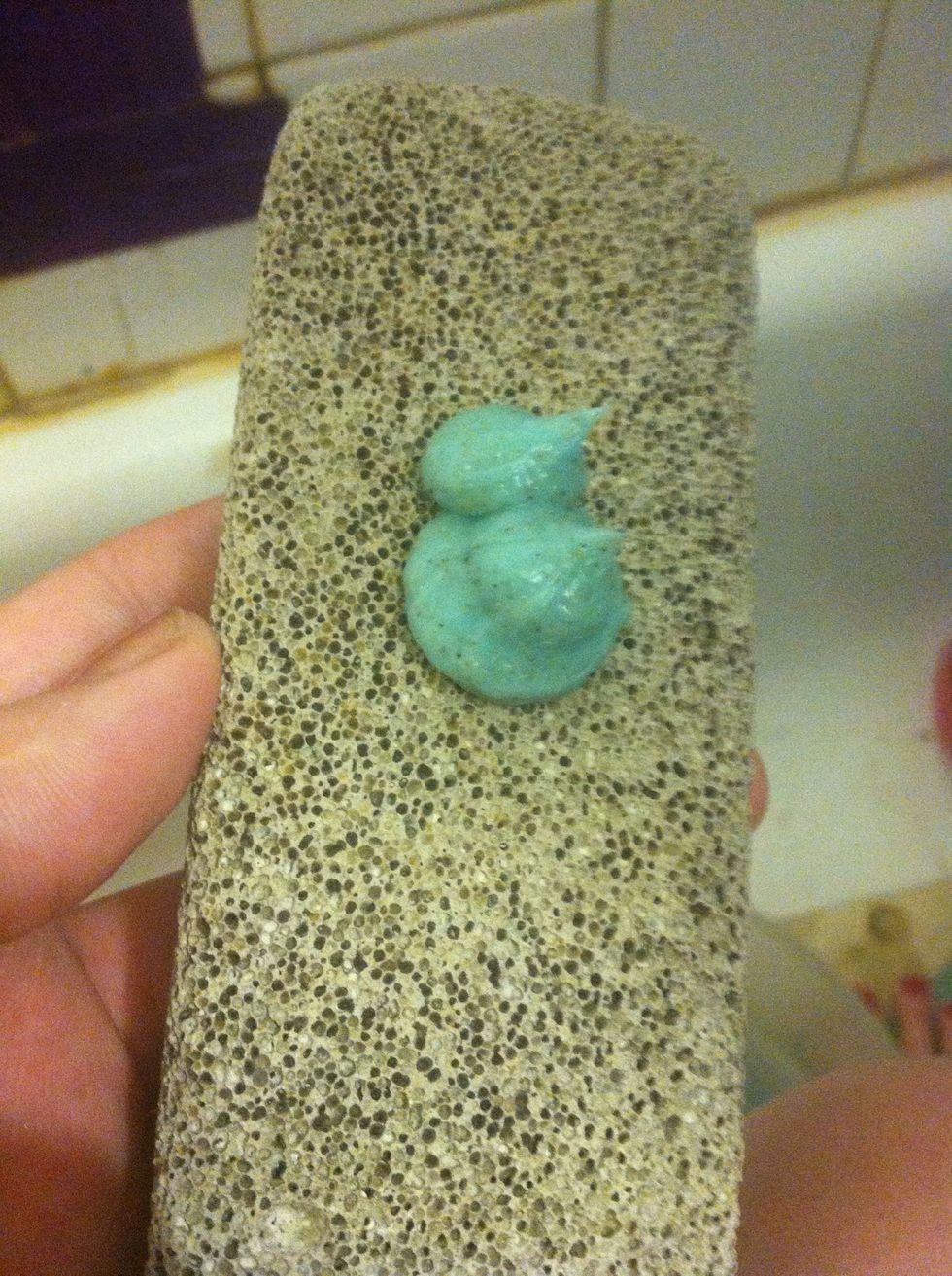 Put about this much on your scrubber.