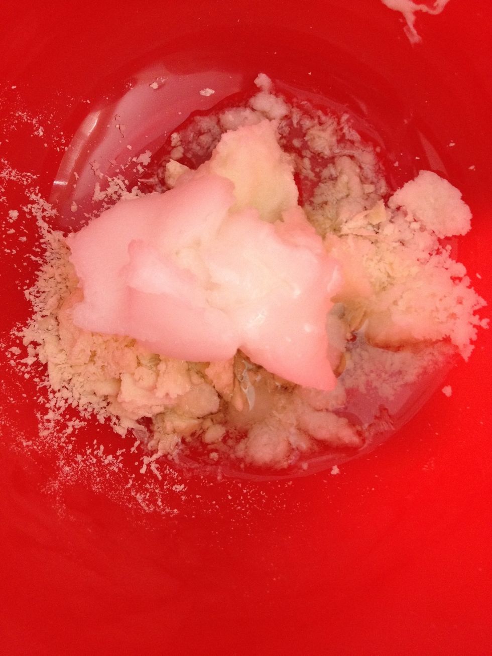 Put all ingredients except essential oil in a bowl