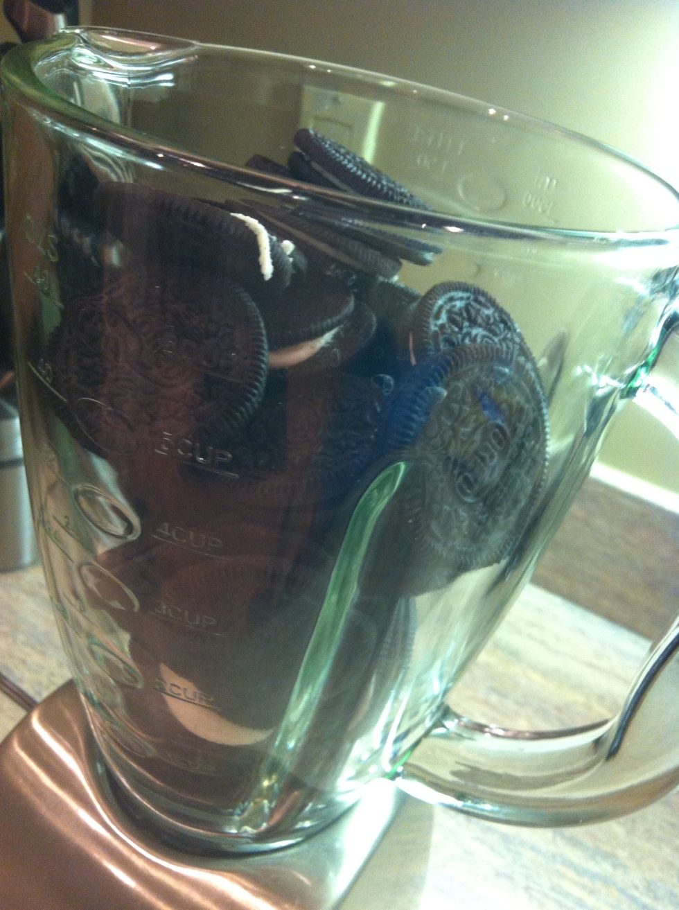 Put ALL of the Oreos in a blender