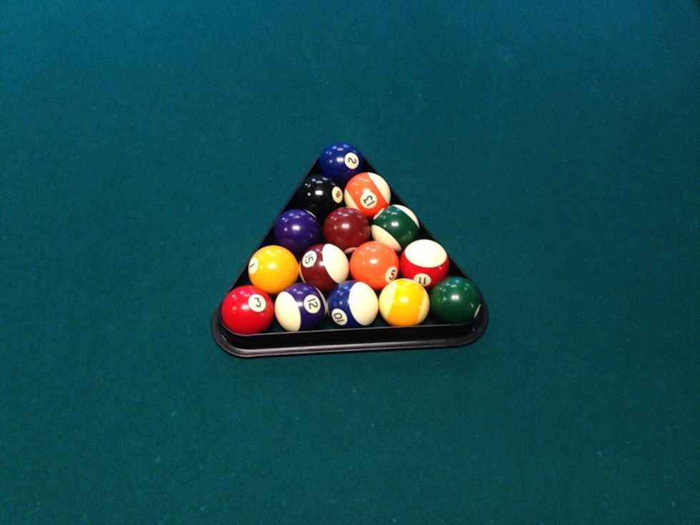 Put all the balls in the triangle.