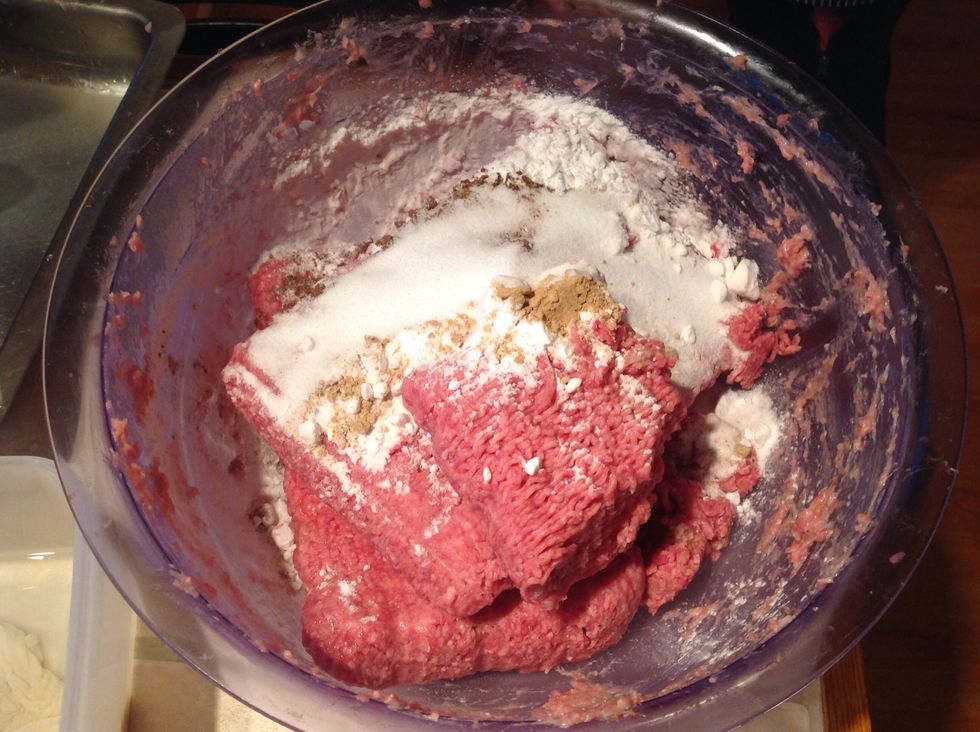 Put all the "dry" ingredients in a big bowl.