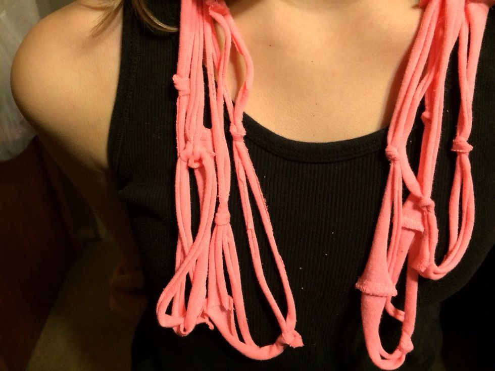 Put around neck.