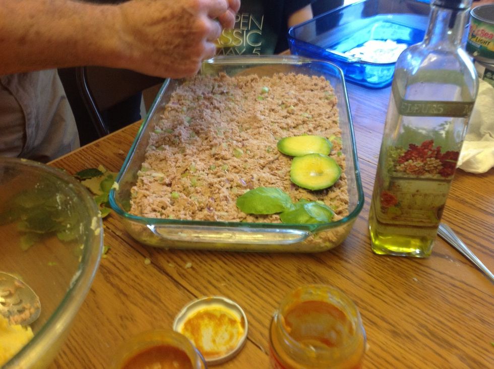 Put avocado on the tuna
