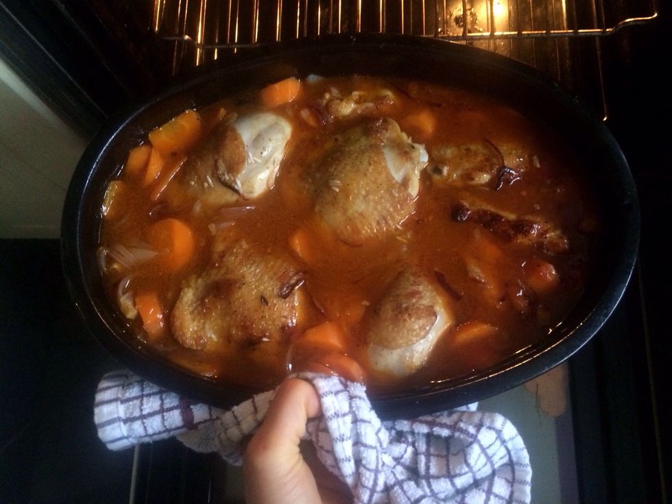 Put back in oven! Turn down to 180c