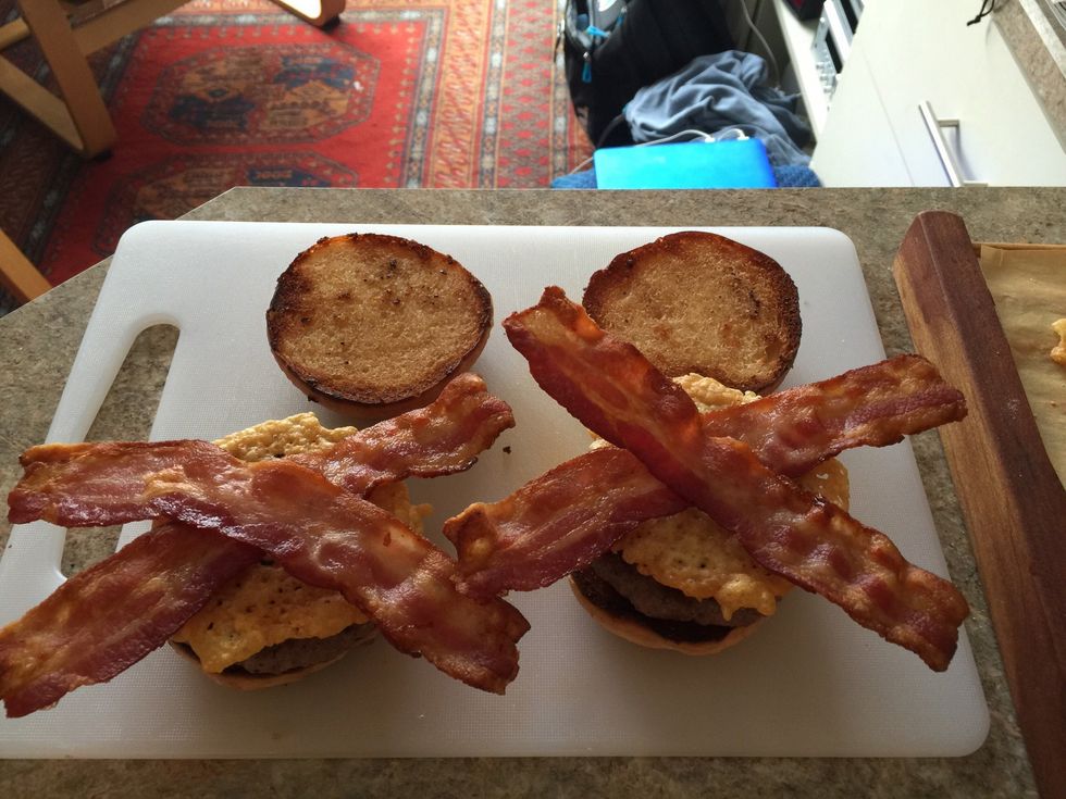 Put bacon on Parmesan crisp