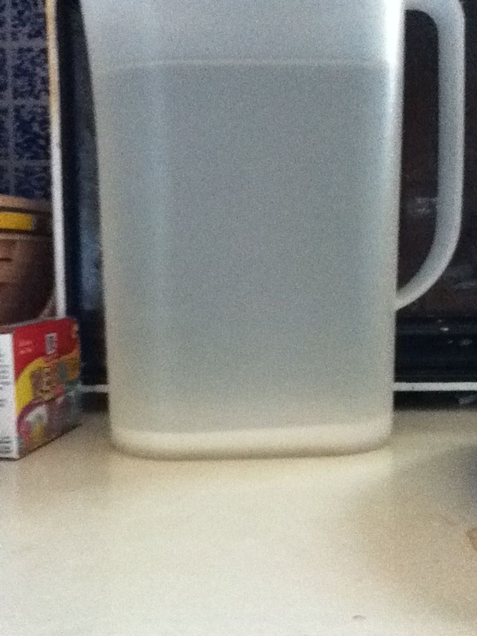 Put borax in and stir the water and borax