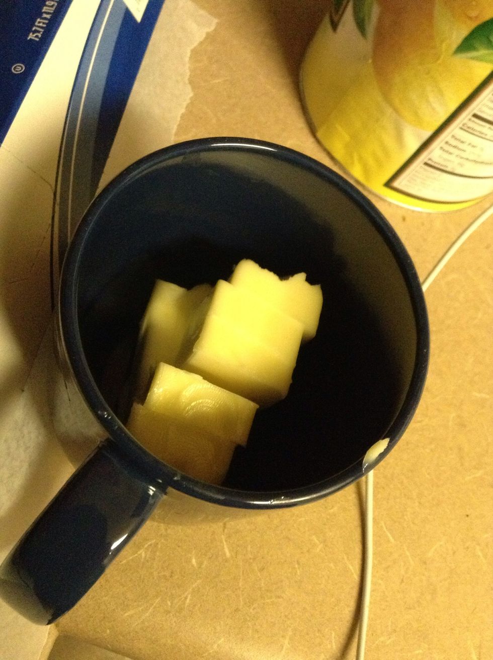 Put butter in microwave for 40 seconds, let it melt.