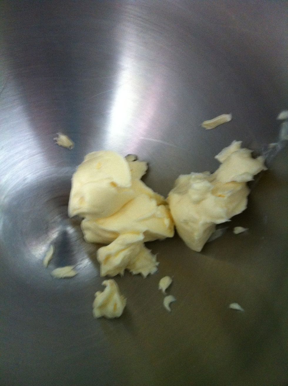 Put butter into a bowl. *Note: I suggest doubling the recipe if you want more. I know for next time to do so because it was gone that day*