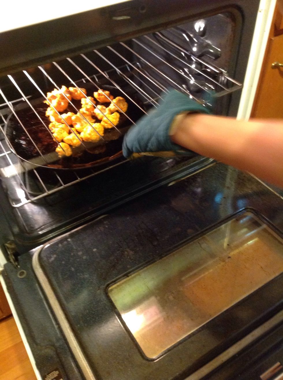 Put cauliflower into oven bake for 20-25 minutes