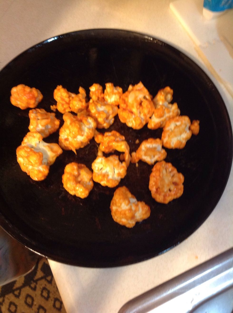 Put cauliflower onto pan