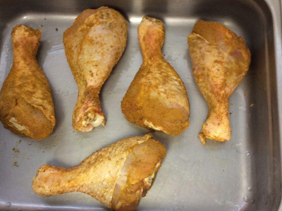 Put chicken in a pan for oven