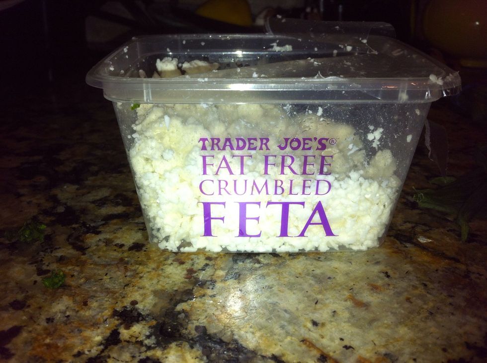 Put chicken in the bowl with spinach mixture. Add 1/4 cup feta, 1/4 cup Parmesan