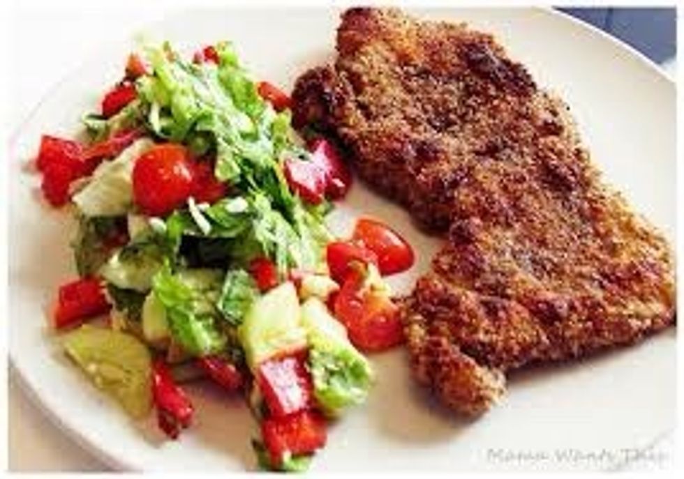 Put chicken on plate with salad and it'll turn out to be a healthy but tasty meal