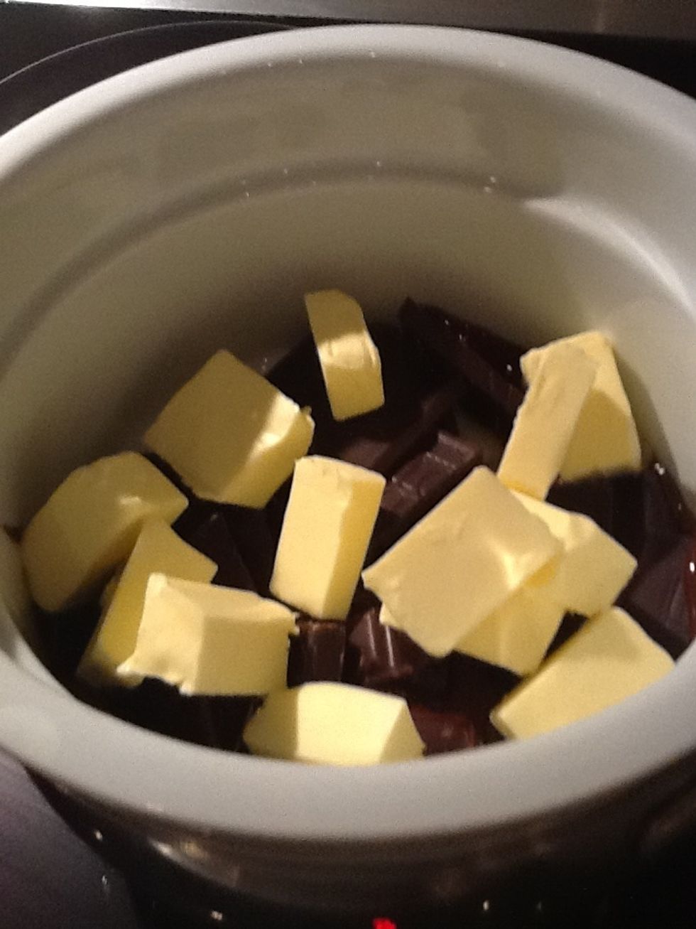 Put chocolate and butter in the bowl\ud83c\udf6b