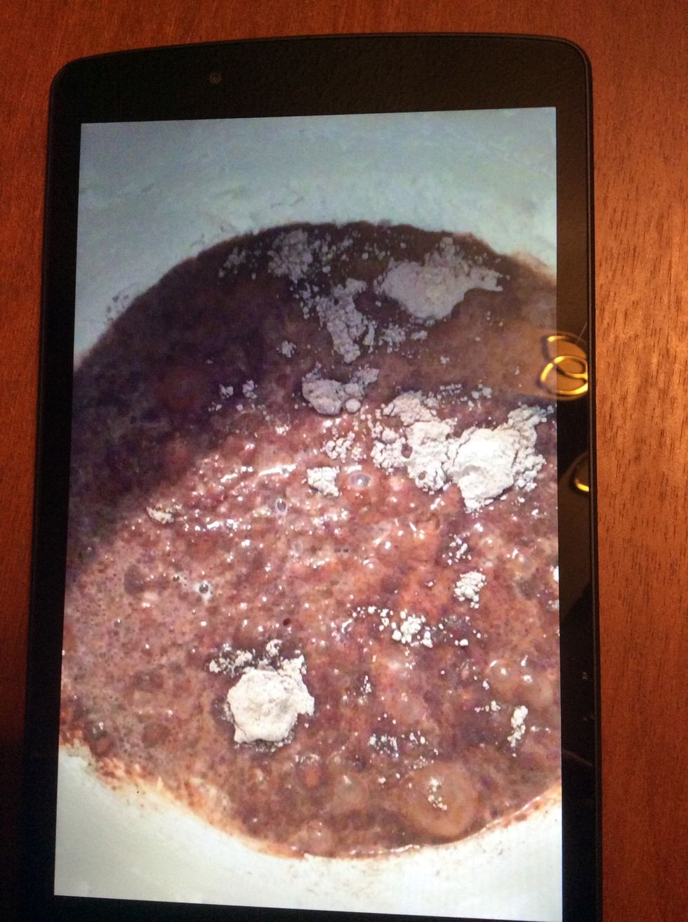 Put chocolate and butterscotch pudding mix and milk in a bowl.