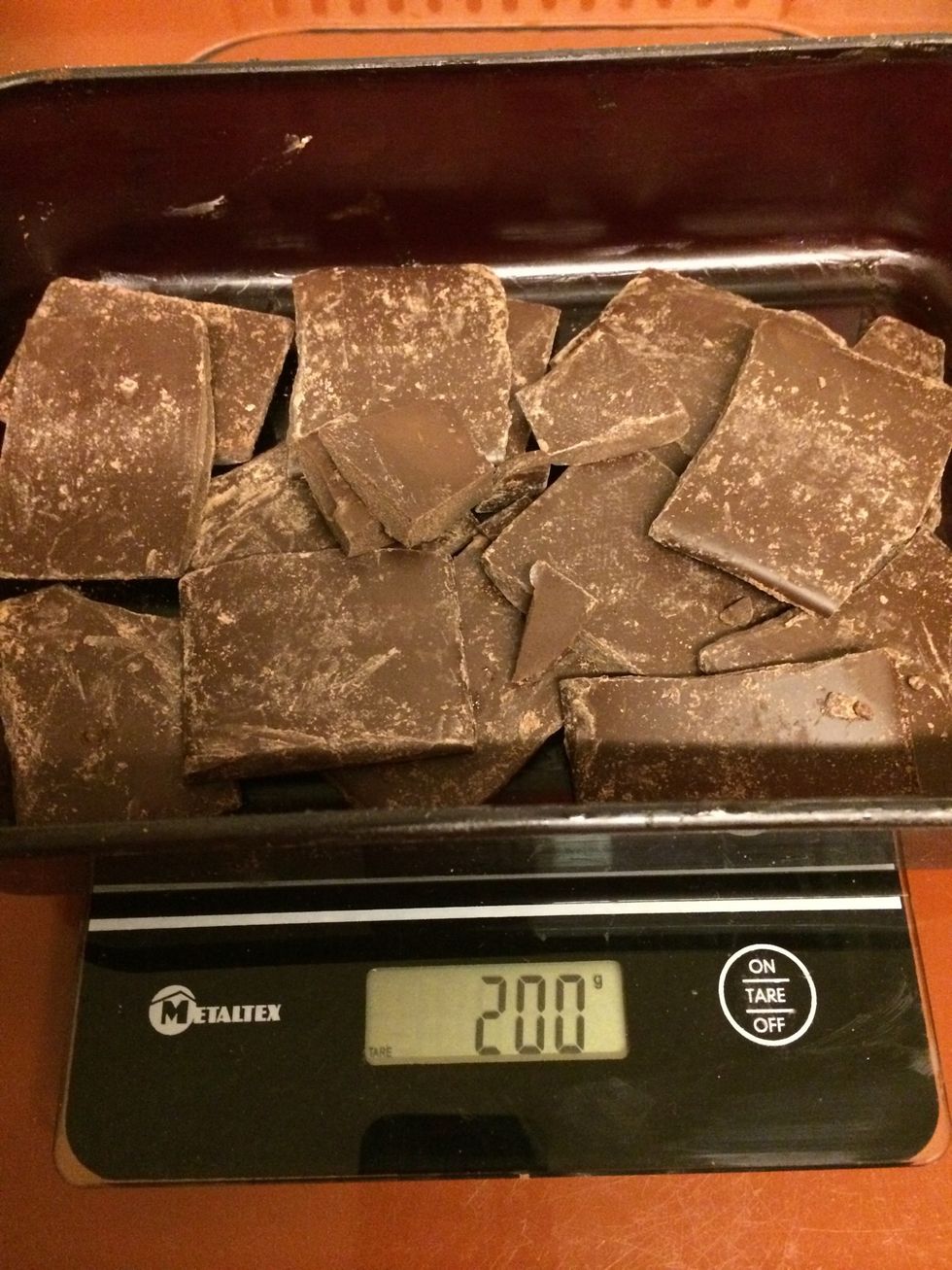 put chocolate in a plastic container