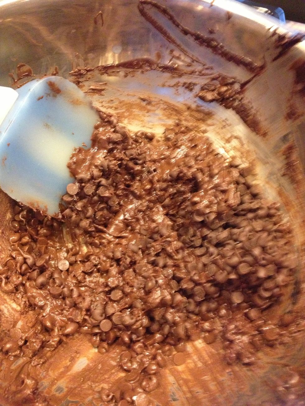 Put chocolate in double broiler on MED-LO