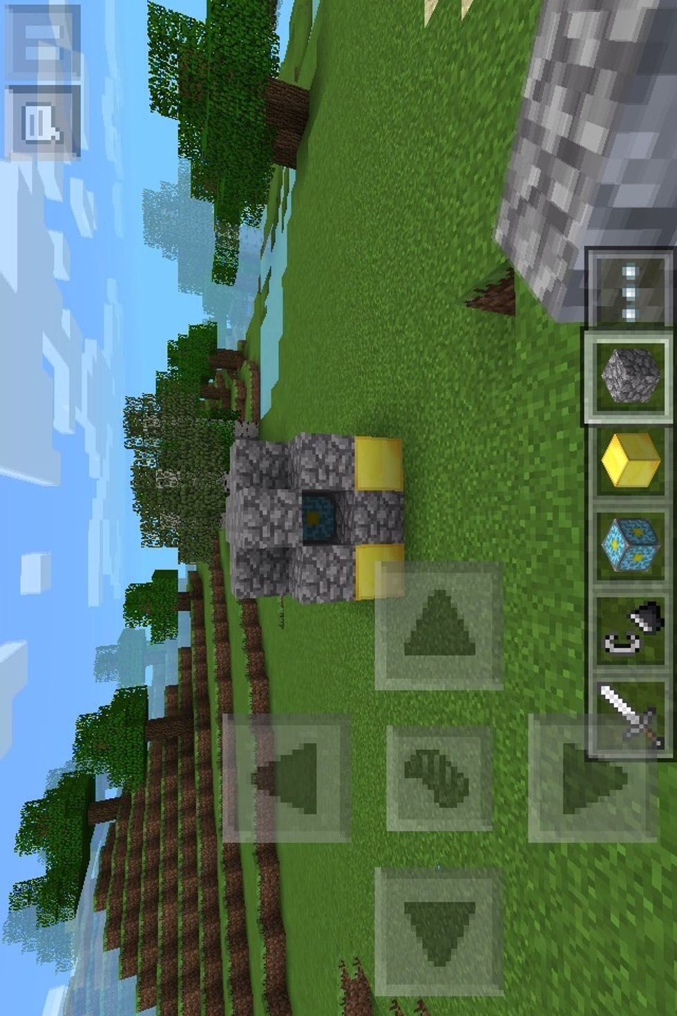 Put cobble stone each way like that and if I'm confusing u I'll make a video