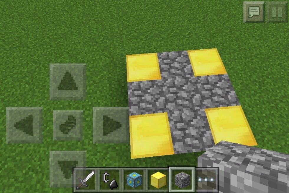 Put cobblestone like so