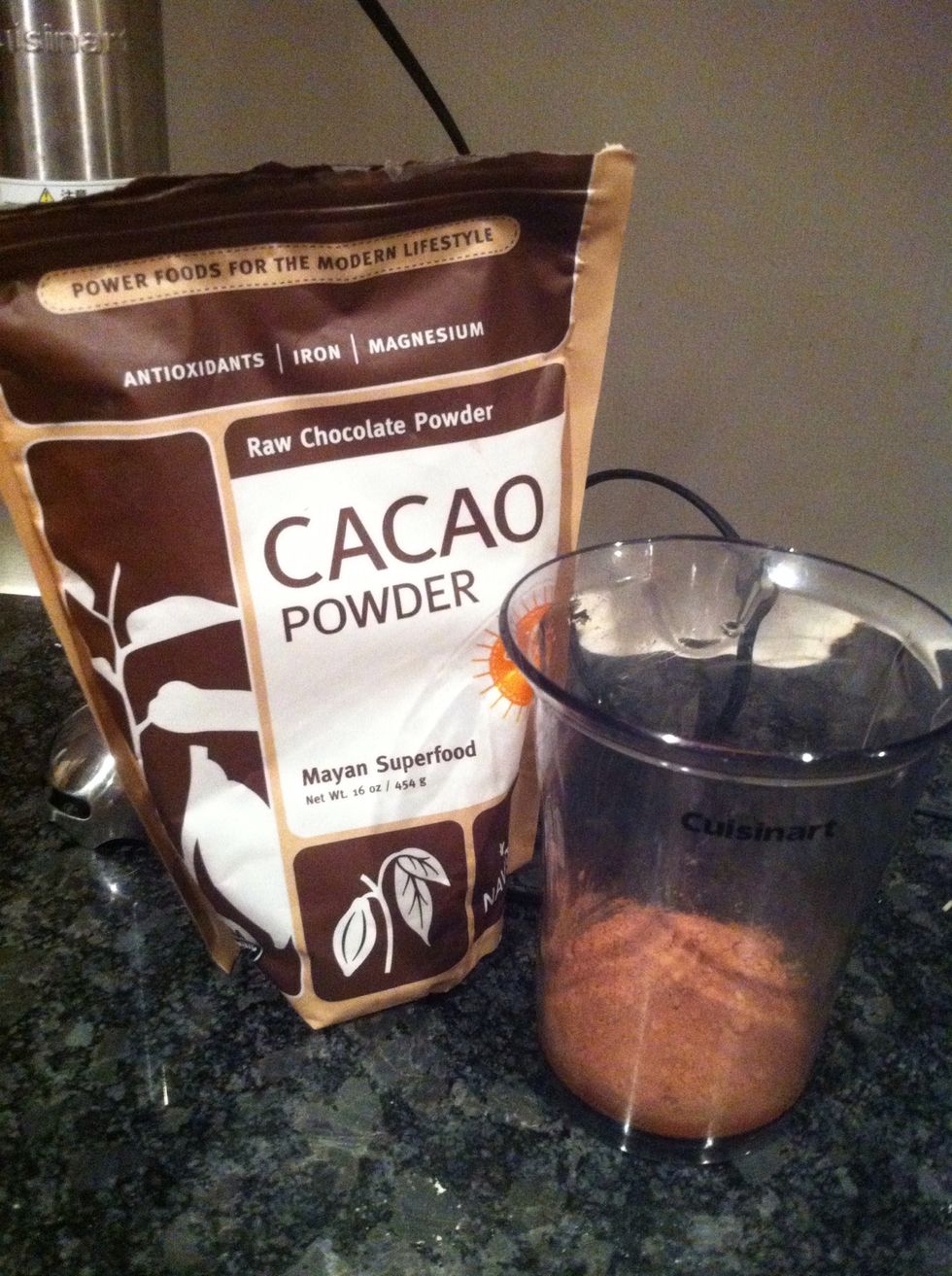 Put cocoa powder into mixing cup