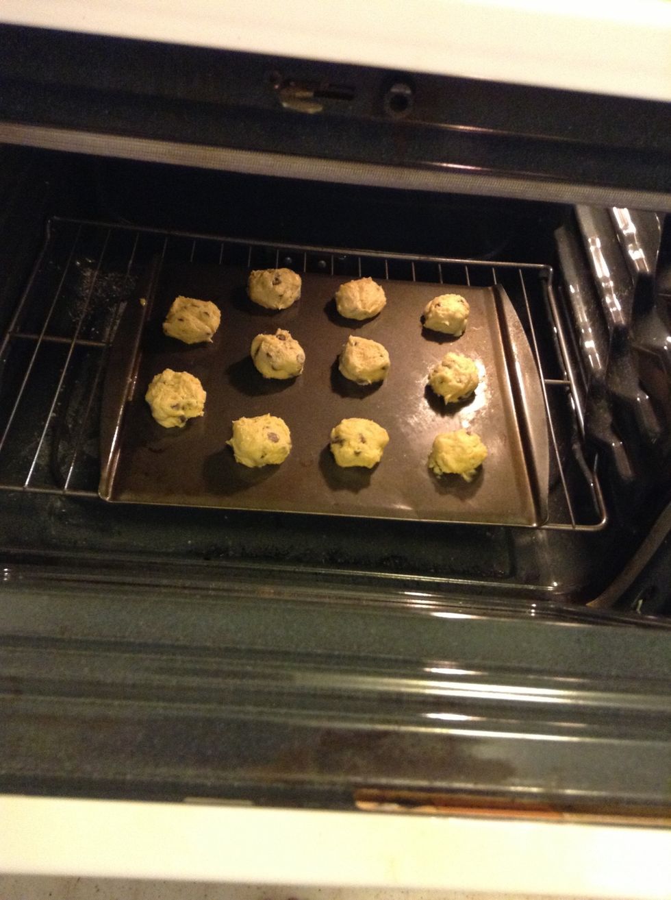 Put cookies in the oven and cook for 9-10 minutes