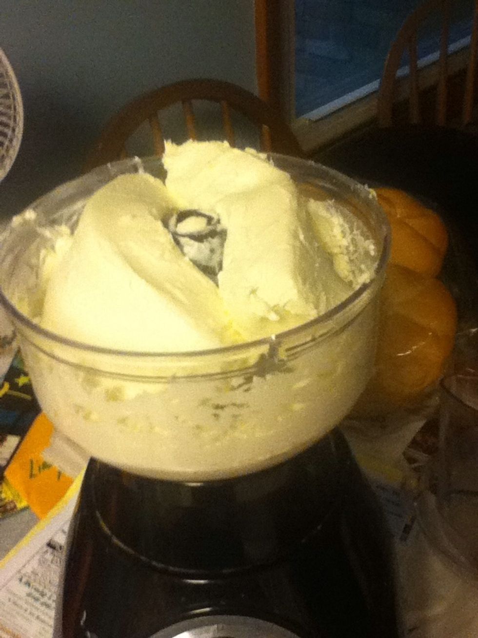 Put cream cheese in food processor