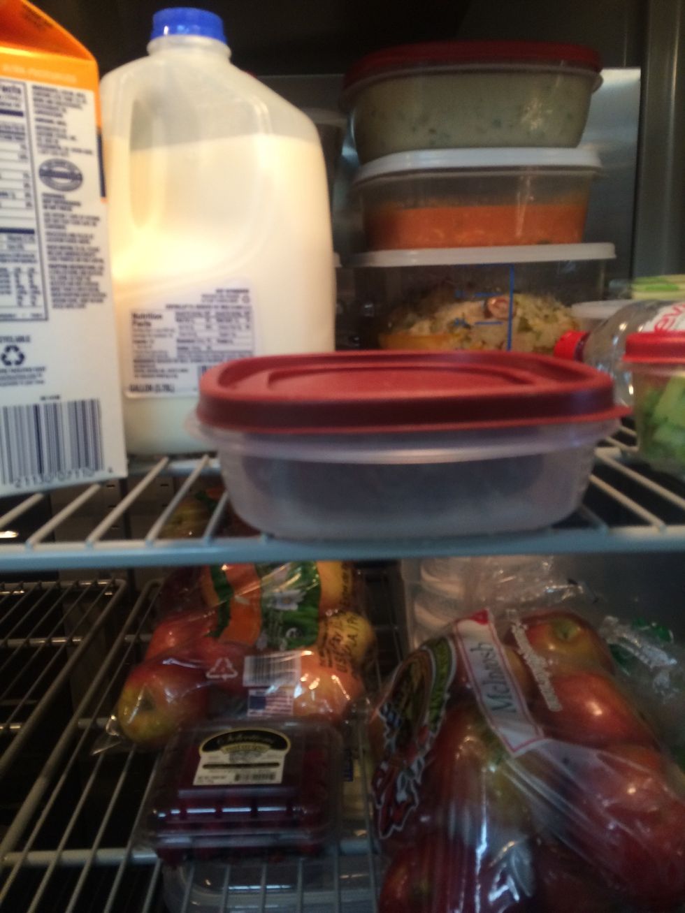 put dough in a container and refrigerate for 20-30 minutes