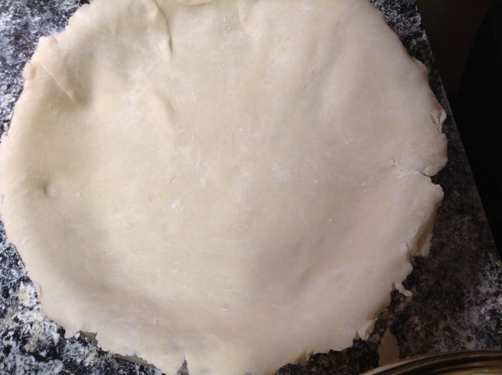 Put dough on pie plate.