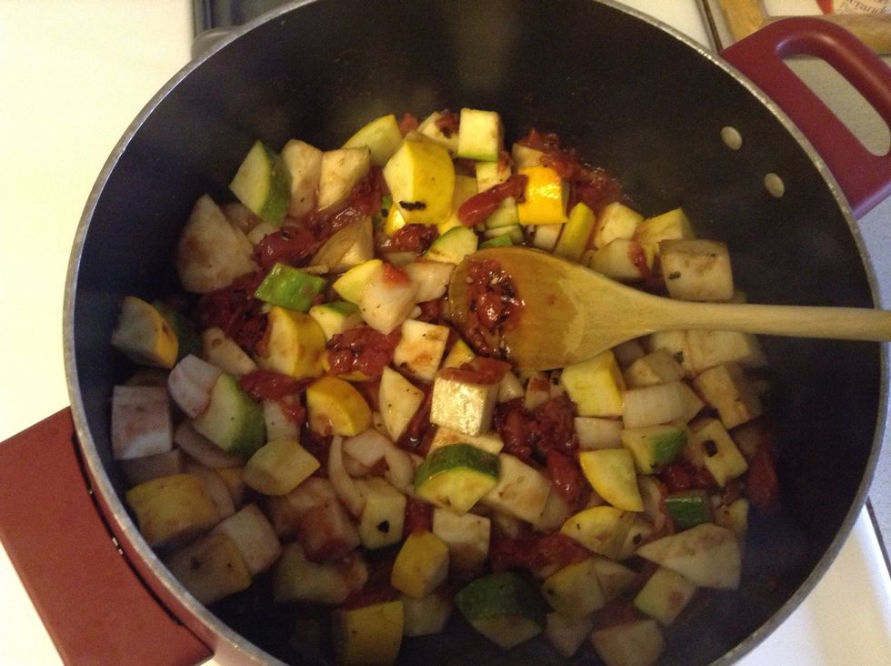 Put everything together in cooking pan