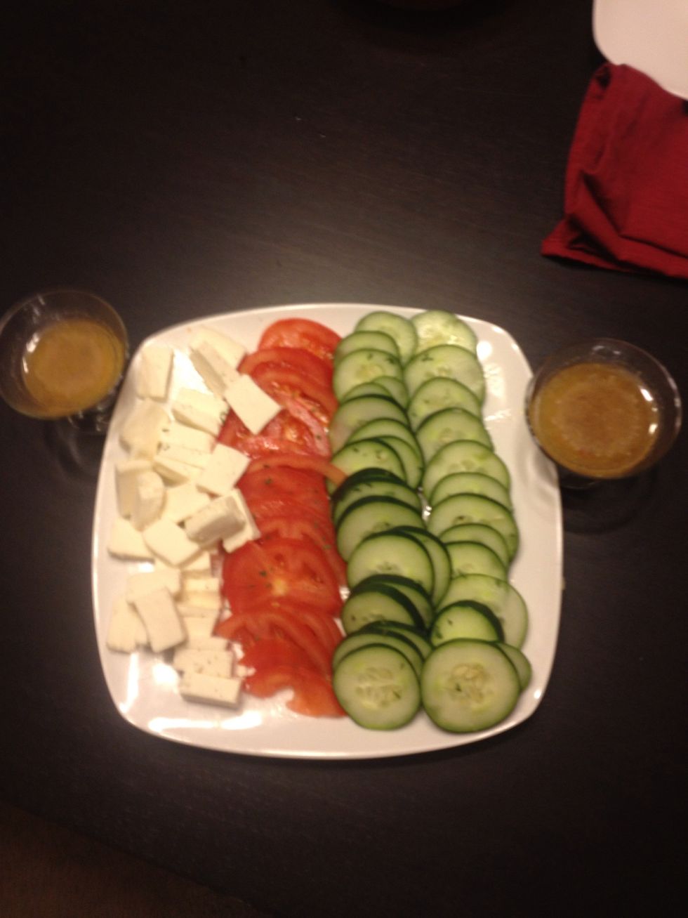Put extra dressing out for dipping, you can also add olives if you like