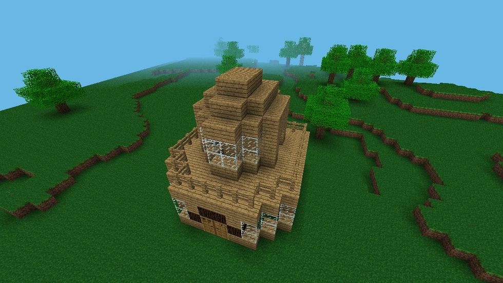 Put fences all around the outer line for the balcony.