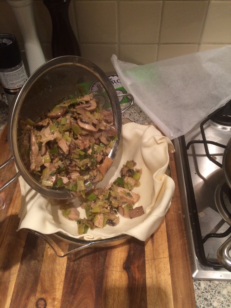 Put filling in pastry