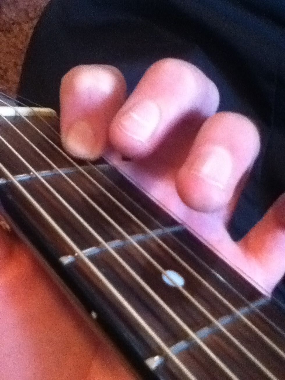 Put first finger on second sting 1st fret.
